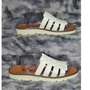 NWB Huaraches by BEARPAW White Woven leather‎ Platform Espadrille Size 12